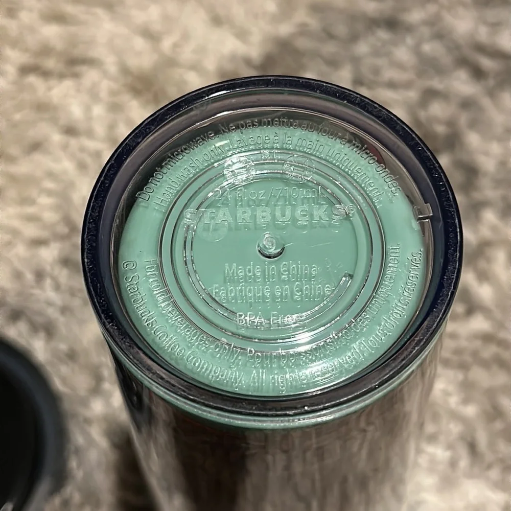 Rare Starbucks Tropical Floral Teal 24 oz Tumbler